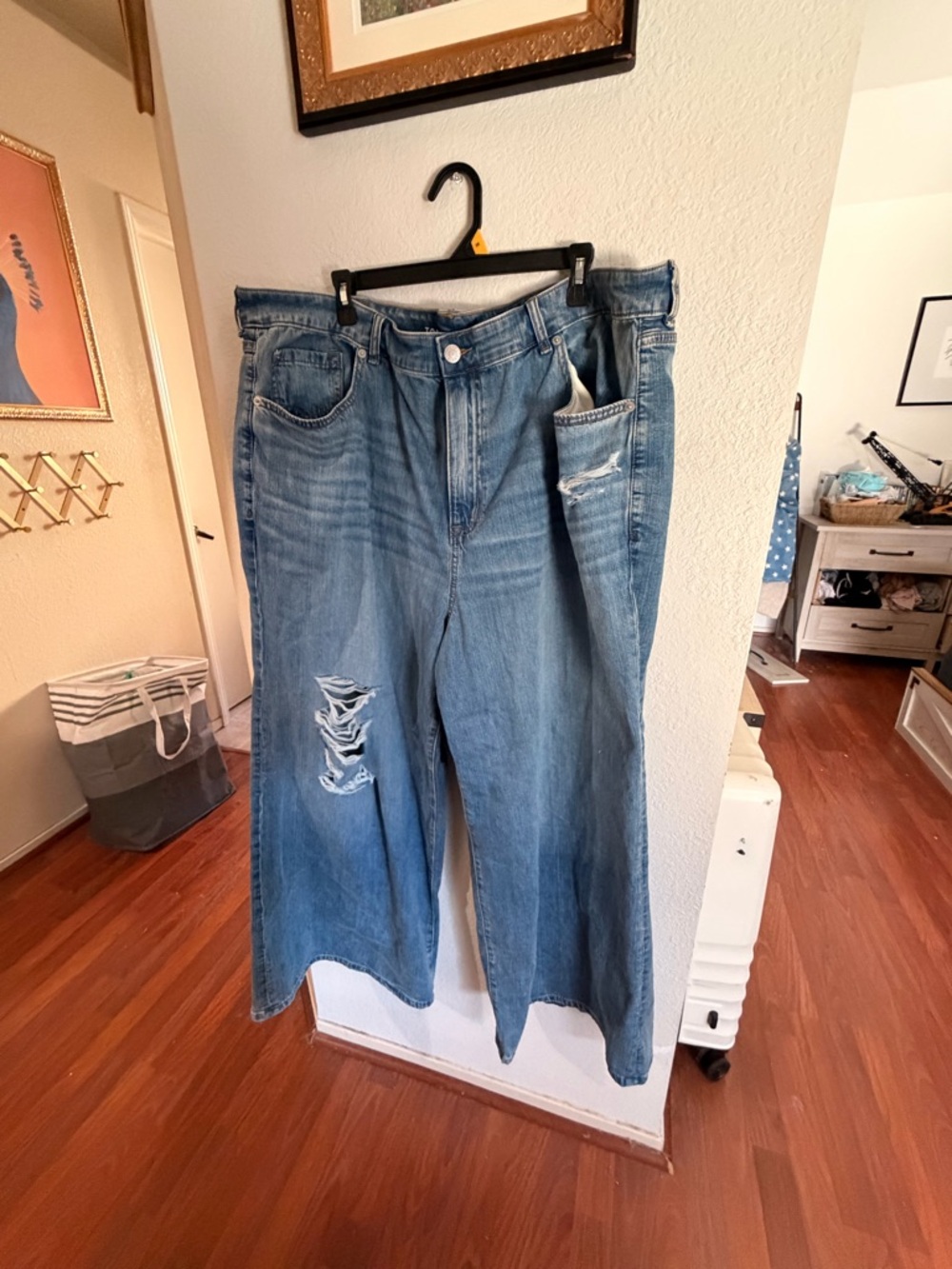 Torrid Wide Leg Distressed Light Blue Jeans